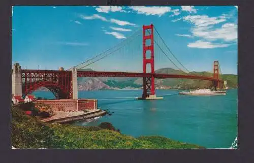 USA schöne Ansichtskarte Golden Gate Bridge Los Angeles California nach München