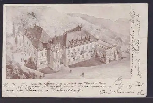 Ansichtskarte Tischnowitz Tschechien Künstlerkarte Burg Schloss Landschaft