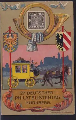 Deutsches Reich Privatganzsache PP 52 Nürnberg 27 Deutscher Philatelistentag