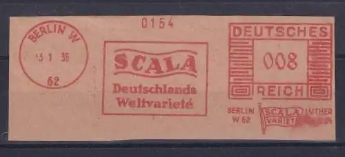 Deutsches Reich theater Schauspieler Briefstück mit Freistempler Scala Variete