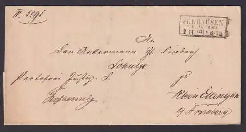 Altdeutschland Brief Seehausen A.D. ALTMARK Sachsen Klein Ellingen Arneburg