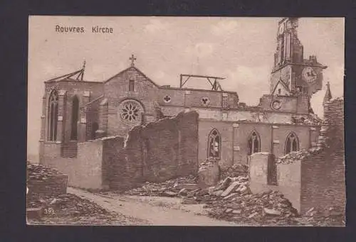 Ansichtskarte Rouvers Frankreich Zerstörte Kirche Krieg
