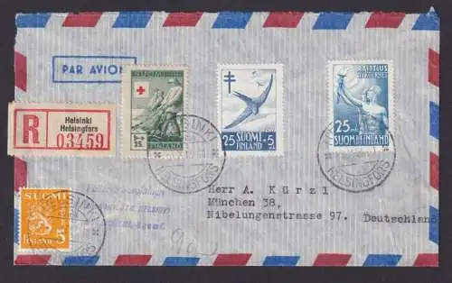 Flugpost airmail Finnland Helsinki Luftpost R Brief München