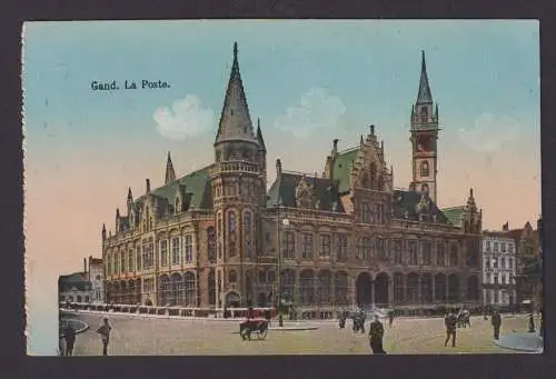 Ansichtskarte Feldpost Litho Gant Gent Belgien La Poste Postgebäude n.