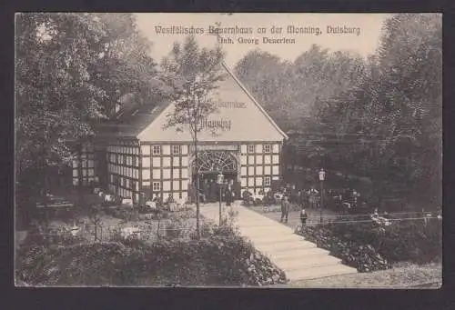 Ansichtskarte Monning Duisburg NRW Westfälisches Bauernhaus Inh. Georg Deuerlein