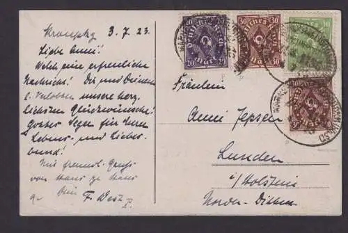 Briefmarken Bahnpost Infla D. Reich Marne ... Künstler Ansichtskarte Allenstein