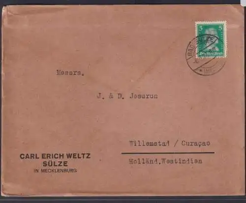 Deutsches Reich Brief Schiller Destination Bad Sülze Mecklenburg Curacao