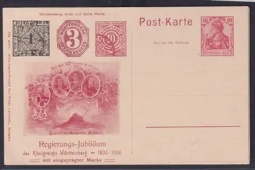 Deutsches Reich Brief Privatganzsache Germania Württemsberg erste u letzte Marke