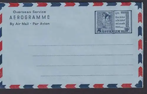 Weihnachten Christmas Flugpost Brief Air Mail Australien Ganzsache Aerogramm 10d