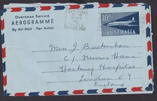 Australien Flugpost air mail Ganzsache Aerogramm n London Grossbritannien