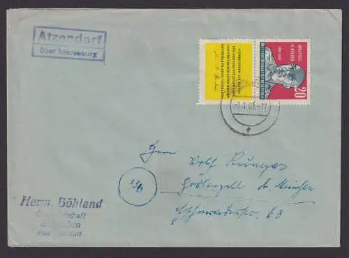 Briefmarken DDR Brief EF Zusammendruck 732 Landpoststempel Atzendorf über