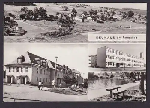 Ansichtskarte Neuhaus am Rennweg Thüringen Waldbad Oberschule Frauenklinik n.