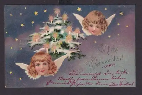 Ansichtskarte Engel Tannenbaum Weihnachten ab Berlin 24.12.1901