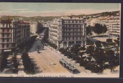 Ansichtskarte Alger Algier Algerien Grand Hotel Excelsior Rue Künstlerkarte