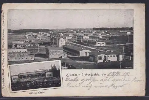 Miliaria Ansichtskarte Elsenborn Belgien Übungsplatz Offizier Casino 20.09.1915