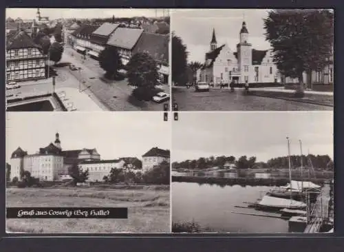 Ansichtskarte Coswig Rathaus Schloss Elbe Fluss Sachsen nach Hamburg