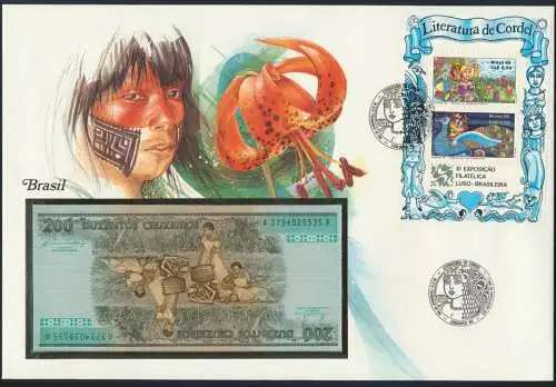 Geldschein Banknote Banknotenbrief Brasilien 1986 schön und exotisches Motiv