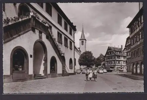 Ansichtskarte Mosbach Rathaustreppe Neckartal Strassenansicht Baden Württemberg