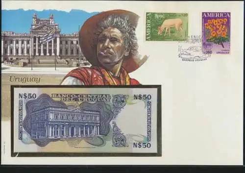 Geldschein Banknote Banknotenbrief Uruguay exotisches Motv