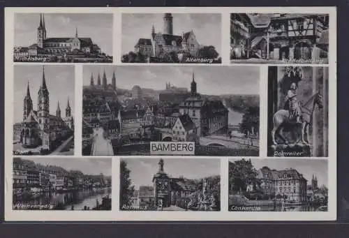 Ansichtskarte Bamberg Michelsberg Altenburg Dom Domreiter Rathaus Concordia