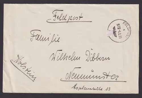 Besetzung Polen Generalgouvernement Feldpost Brief Hamburg Neumünster Holstein
