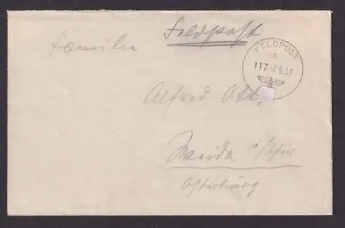 Besetzung Polen Generalgouvernement Feldpost Brief K1 117