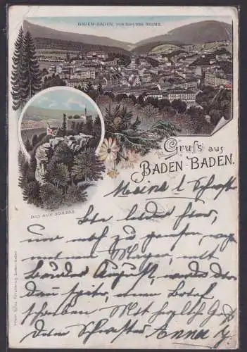 Litho Ansichtskarte Baden Baden Baden Württemberg