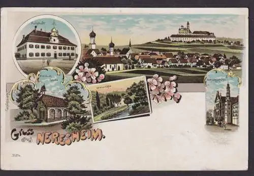 Litho Ansichtskarte Neresheim Hochstadt Baden Württemberg n. Lorch BW