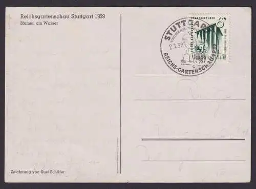 Briefmarken Deutsches Reich SST Reichsgartenschau Stuttgart 1939 AK Blumen am