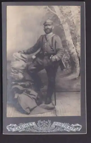 Original Fotoplatte Porträt Soldat Uniform Russland Rückkehrer 1916 Foto Cabinet