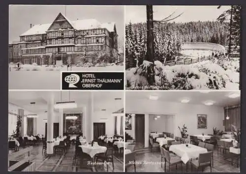 Ansichtskarte Oberhof Thüringen Gastronomie Hotel Ernst Thälmann Innen Außen
