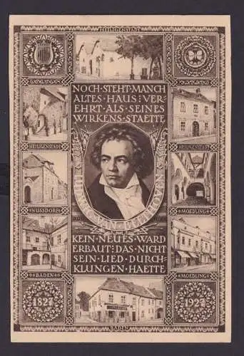 Österreich Ganzsache Beethoven Musik Komponist Wien Fürth 29.4.1932