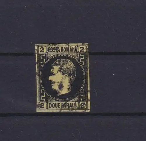 Rumänien Fürst Karl I. 14 y 2 Par schwarz gestempelt Kat.-Wert 110,00 Ausgabe