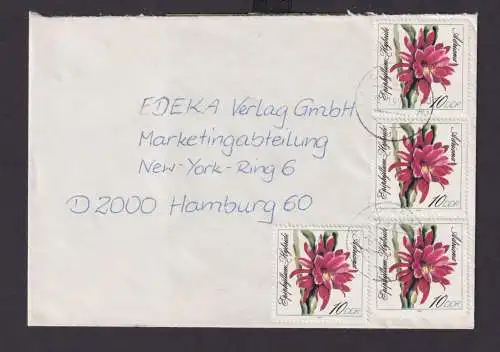 DDR Brief 3276 Blumen dekorativer Beleg Lauchhammer nach Hamburg