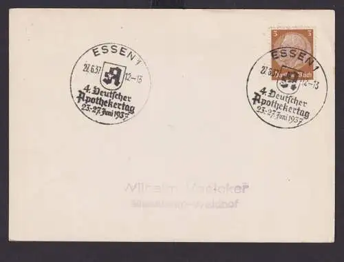 Deutsches Reich Drittes Reich Karte SST Essen 4. Deutscher Apothekertag Juni1937