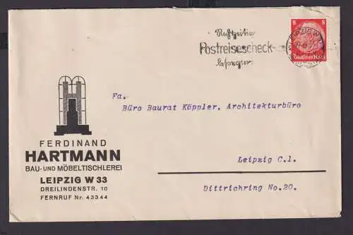 Deutsches Reich Drittes Reich Briefe Postsache SST Rechtzeitig Postreisescheck