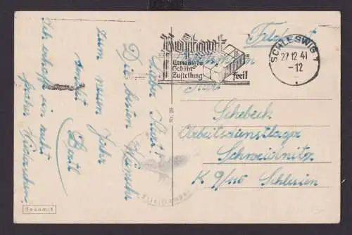 Postsache Deutsches Reich Drittes Reich Karte SST Postamt Ermäßigte Gebühr ab