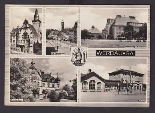 Ansichtskarte Werdau Sachsen Krankenhaus Bahnhof Ansichten nach Gernrode