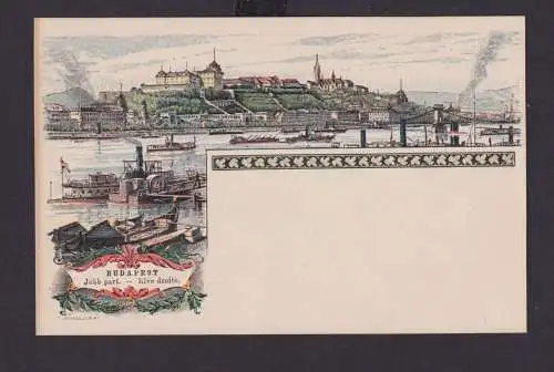 Ungarn Litho Ganzsache 2 Kreuzer Budapest Donau Brücke