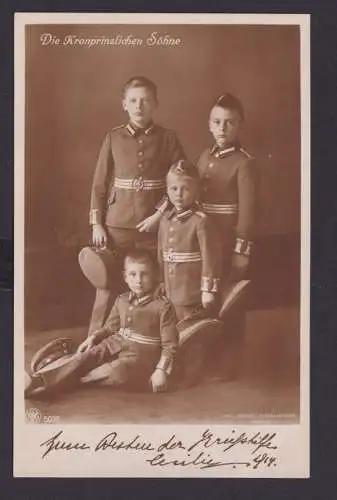 Ansichtskarte Kronprinzliche Söhne Familienbild Kgl. Hofphotoraph Niederstroth