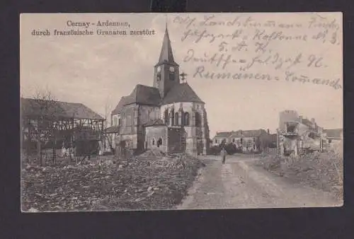 Ansichtskarte Cernay Ardennen Frankreich Zersdtörter Ort im 1. Weltkrieg