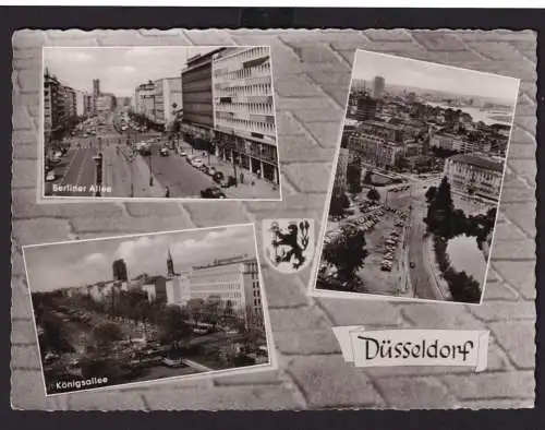 Ansichtskarte Düsseldorf NRW Berliner Allee Königsallee Stadtwappen Kunstverlag