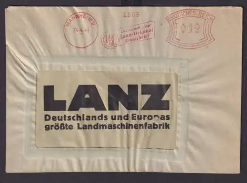 Deutsches Reich Drittes Reich Briefe Ganzsache SST Verwende nur Lanz Original