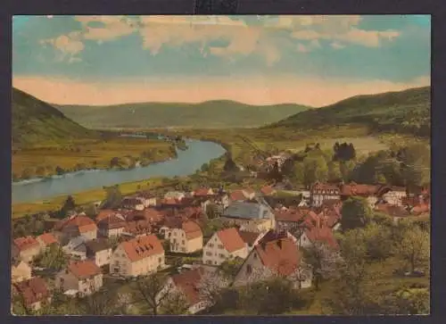 Ansichtskarte Laudenbach Main Fluss Bayern Künstlerkarte Ortsansicht nach