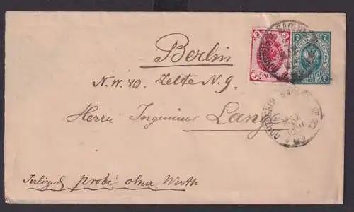 Sowjetunion Rußland Brief Россия Russia Ganzsache 7 K + 3 K nach Berlin hand -