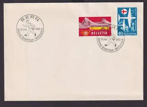Schweiz Brief Post Postsache Intern Briefträger Wettmarsch Bern Alpenpost und