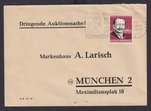 Bund Brief EF 266 Ballin Maschin.Werbestempel Schweinfurt Adler nach München