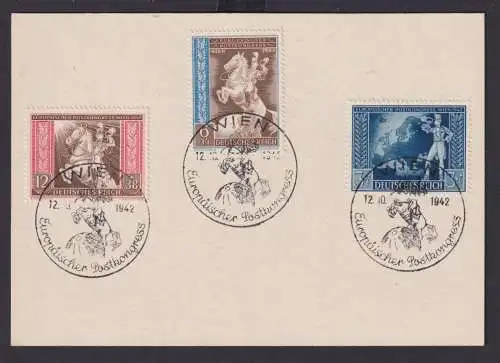 Deutsches Reich Brief Europa Postkongress 820-822 FDC SST Wien Österreich