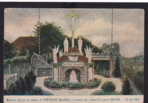 Ansichtskarte Militaria Froeningen Frankreich Monument 1. Weltkrieg Denkmal 1914