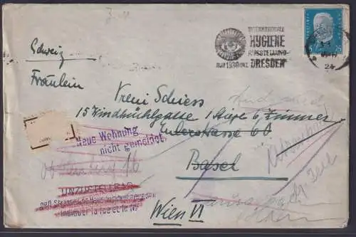Postsache Deutsches Reich Brief EF Hindenburg Maschinenst. Dresden Hygiene nach